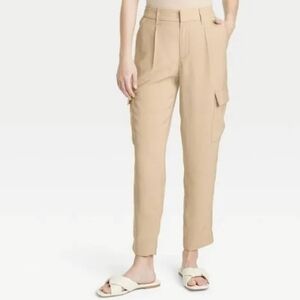 Women's Tapered Ankle Cargo Pants - A New Day Khaki